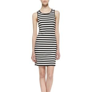 Trina Turk anza black & white stripe sheath dress
